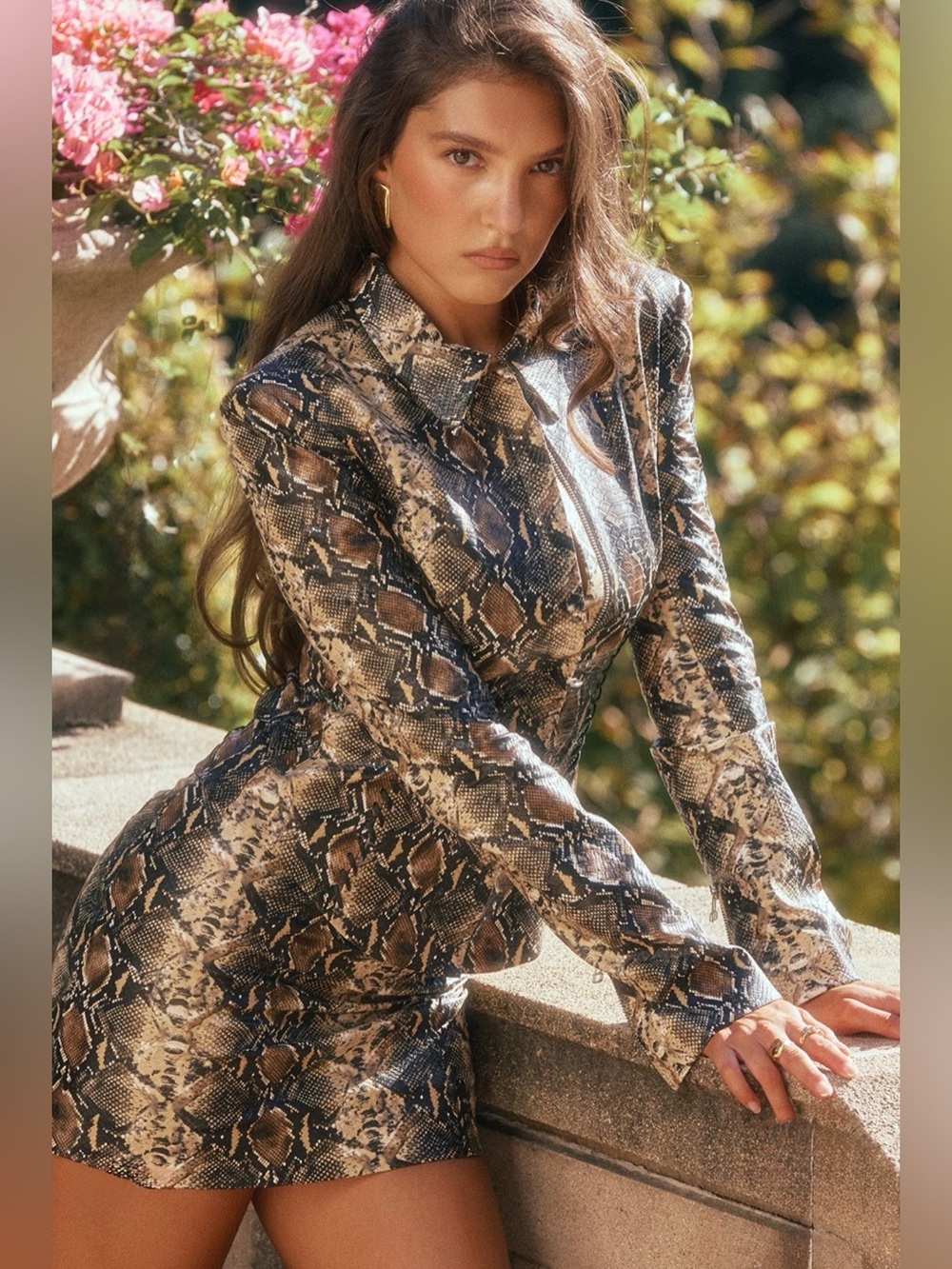 House of CB Vani Snake Print Fitted Jacket - Picture 2 of 16